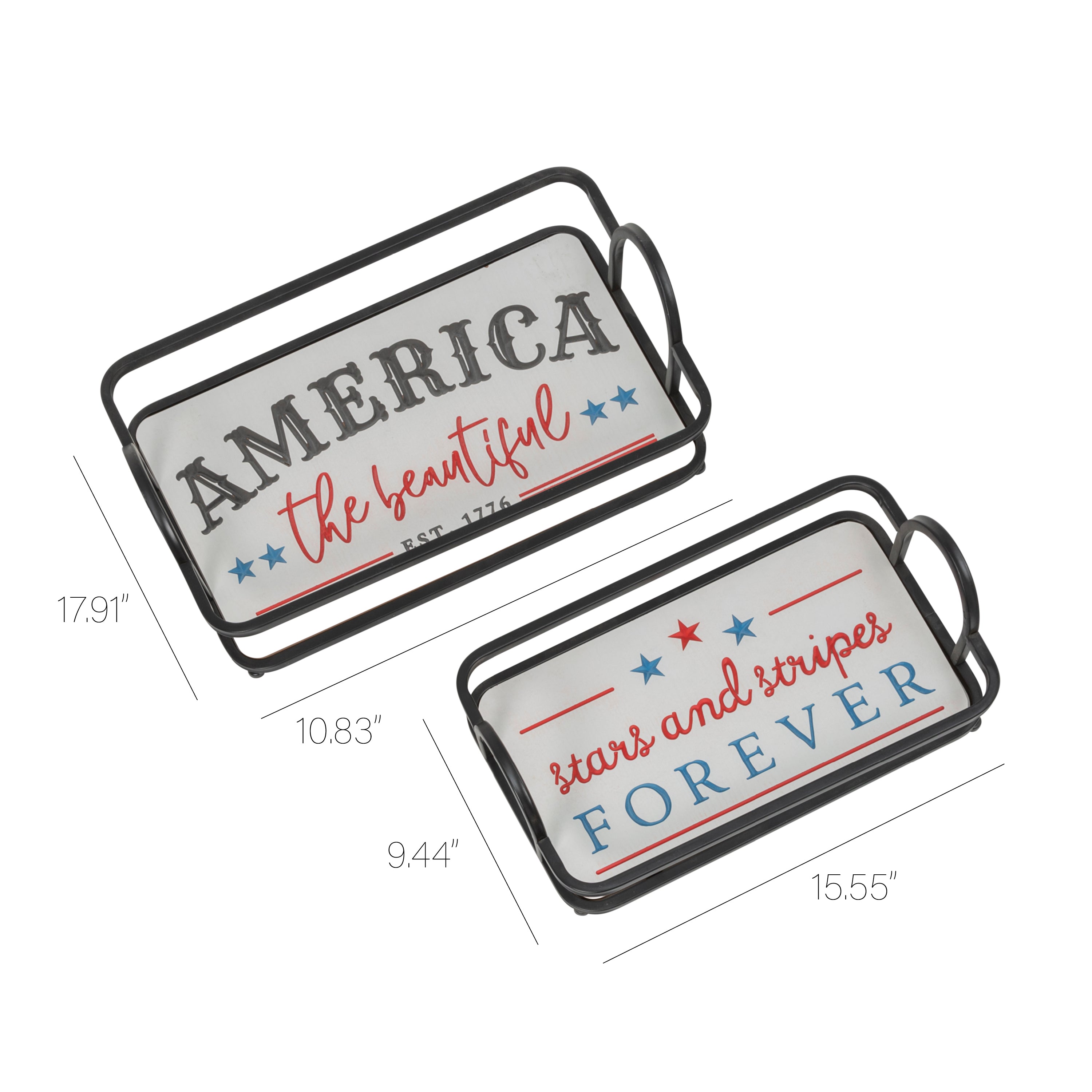 Set of 2 Patriotic Trays